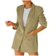 thumbnail image 2 of ICHUANYI ClearanceWomens Ladies Solid Turn Down Collar Jacket Long Sleeve Coat Outerwear Blazer(Khaki, S) ICHUANYI WER20232080503100, 2 of 9