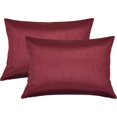 thumbnail image 1 of Aiking Home 12x18 Inches Faux Silk Rectangular Throw Pillow Cover, Zipper Closure, Burgundy (Set of 2), 1 of 4