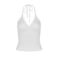 thumbnail image 3 of DuoJiaJ Women's Solid Color Lace Lace Backless Lace Up Top Tank Top Workout Tank Tops Women, 3 of 4