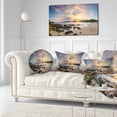 thumbnail image 3 of Designart Sydney Seashore during Sunset - Seascape Throw Pillow - 12x20, 3 of 5