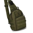 thumbnail image 2 of Bolsa de pecho táctica, bandolera , bandolera con bandolera ajustable para viajes, senderismo libre - solido Verde solido, 2 of 2