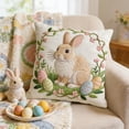thumbnail image 5 of QuanTara Embroidered Easter 'Good Things' Pillow Cover 18x18in, Soft Short Lint Decorative Throw Pillow Case for Sofa, Bed, Living Room, 5 of 6