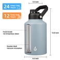 thumbnail image 2 of BJPKPK 128oz Insulated Water Bottle with Wide Mouth, One Gallon Stainless Steel Water Bottle with Handle, One Gallon Water Jug for Sports, Travel, Storm Blue, 2 of 4