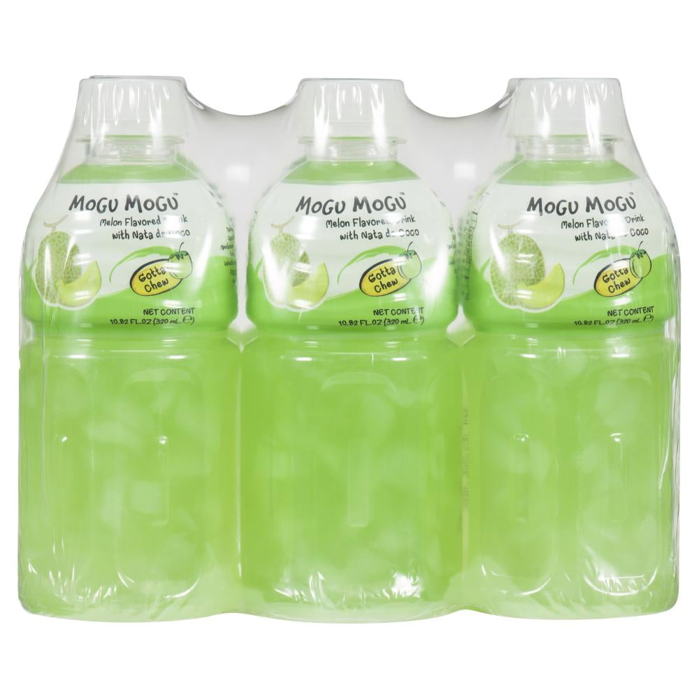 Mogu Mogu Melon Beverage with Nata de Coco 6 Pack, MOGUMOGU MELON