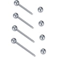 thumbnail image 2 of 14G Nipple Rings Silver Tongue Rings 12/14/16/18mm Stainless Barbells LAURITAMI Piercing Jewelry, 2 of 4