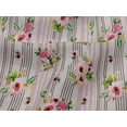 thumbnail image 4 of oneOone Viscose Jersey Fabric Stripe|Watercolor Leaves & Peony Floral Decor Fabric Printed BTY 60 Inch Wide, 4 of 5