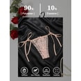 thumbnail image 4 of Aivtalk Lace Thongs Women's Side Tie Adjustable G-String Ladies See Through Underwear with Bowknot Low Rise Wild Panty for Valentine's Day M, 4 of 5