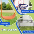 thumbnail image 4 of Outsunny Swing Set for Kids w/ Swing Seat, Basketball Hoop, Football Goal, 4 of 10