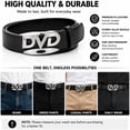 thumbnail image 3 of Wuqi Y2K DVD Buckle Belt for Women Men, 1.5 Inch PU Leather Streetwear Belt for Jeans Cargo Pants, Black White, 3 of 9