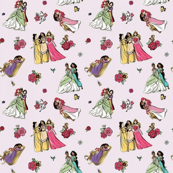 Princess Floral and Friends Cotton Fabric