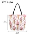 thumbnail image 5 of FORMRS Womens Canvas Tote Bag with Zipper Inner Pocket Shoulder Handbag, Pink Ice Cream Pattern, 5 of 7