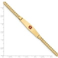 thumbnail image 3 of 14K Yellow Gold bracelet Medical Curb Alert Red 7 in 9 mm 4.5, 3 of 3
