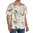 thumbnail image 3 of Lafuoo Little Birds Pattern Men's Cuban Collar Short Sleeve Shirt, Button-Down Resort Beach Pocket Shirt-X-Large, 3 of 6