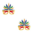 thumbnail image 4 of Inteprter DIY Plume anteojos marco Color brillante carnaval tema fiestas gafas divertidas vanidad bola actuación máscara disfraz gafas naranja azul verde 2piezas, 4 of 6