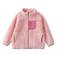 thumbnail image 1 of Children's Winter Solid Color Thick Zipper Cardigan with Fleece Lining for Casual Sports, 1 of 7