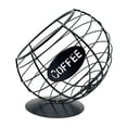 thumbnail image 3 of Cesta de almacenamiento decorativa de hierro forjado para cápsulas de café, organizador de tazas de café Negro 12cmx16cm, 3 of 9