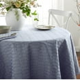 thumbnail image 2 of Martha Stewart Honeycomb Modern Farmhouse Fabric Tablecloth, Blue, 70" Round, 2 of 5