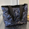 thumbnail image 2 of Bolso Hobo para Mujer Bolso Acolchado Brillante Gran Capacidad Bolso Invierno para Niñas (azul), 2 of 8