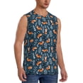 thumbnail image 2 of Fotbe Playful Foxes Forest Blues Men's Camiseta sin Mangas Estampada para Hombres, Playera Casual para Gimnasio, Entrenamiento, Playa-Small, 2 of 7