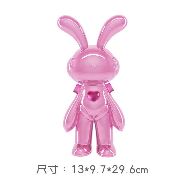 Adornos modernos de la sala de estar del piso al techo, decoración de lujo ligera, accesorios para el hogar, oso violento, galvanoplastia, conejo de miel, conejo de color sólido rosa medio XianweiShao 1327533008853