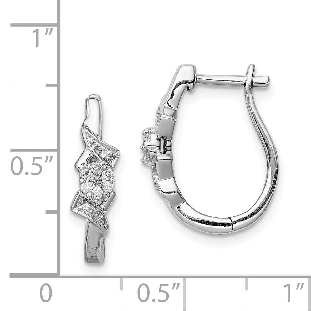 1Ct Diamond Hoop Earrings in 14K White Gold Solid Sterling Silver Womens Gifts