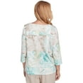 thumbnail image 2 of Alfred Dunner Womens Petite Patchwork Leaves Textured Top, 2 of 4