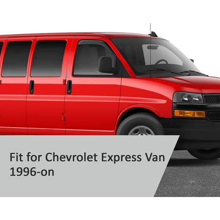 Voron Glass in-Channel Extra Durable Rain Guards for Chevrolet (Chevy) Express Van 1996-2023/GMC Savana 1996-2023, Window Deflectors, Vent Window Visors, 2 Pieces - 210217