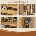 thumbnail image 5 of Vanity Table with LED Illuminated Mirror, Power Outlet & Hairdryer Holder, Compact Dressing Desk with 2 Drawers and Stool, Wood Finish, 5 of 11