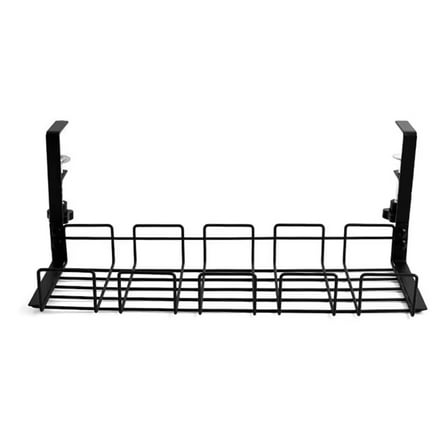 Under Desk Cable Management Tray - Metal Wire Organizer for Home Office, No Punching Required