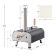 thumbnail image 2 of Wilprep 12" Wood-Fired Outdoor Pizza Oven, Black & Silver - Portable, 2 of 10