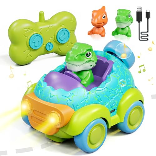 Castle Remote Control Car for Toddlers,Rechargeable RC Cars for Toddler Toys 2-3,Dinosaur Toys for Ages 2-4 with Lights & Music,2 3 4 Year Old Boy Toys