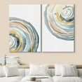 thumbnail image 2 of IDEA4WALL Adhesive Canvas Print Wall Art Set Geometric Pastel Water Ripples Illustration Fine Art Decor Bohemian Minimalist Abstract Artwork for Living Room, Bedroom, Office - Canvas 24"x36"x2, 2 of 5