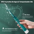 thumbnail image 3 of Cepillo de Dientes Eléctrico 5 modos, 6 Cabezales de Repuesto, Carga Rápida, Temporizador y Facil de Usar Color Verde, 3 of 7