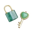 thumbnail image 2 of Conjunto de colgante de collar con candado para parejas, candado de piedra, collar versátil a juego para parejas, para el día de la madre, boda y Navi verde, 2 of 8