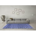thumbnail image 3 of Ahgly Company Machine Washable Indoor Round Abstract Blue Modern Area Rugs, 5' Round, 3 of 4