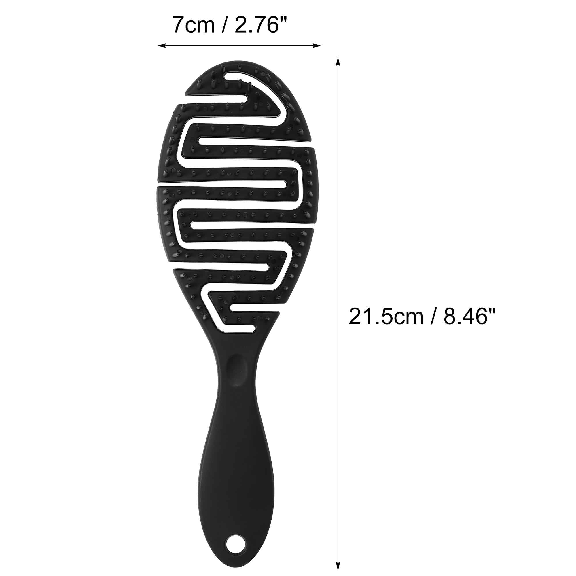 Unique Bargains Grid Hair Comb Detangler Need to Vent Detangling Brush Rubber Black