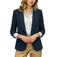 thumbnail image 4 of Women's Solid Blazers For Women Business Casual 3/4 Sleeve Lapel Open Front Suit Jacket Work Blazer With Pockets, 4 of 9