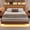 Walnut, variant on Einhomn Floating Bed Frame with Storage Headboard, Twin Size Platform Bed with LED Lights and Charging Station