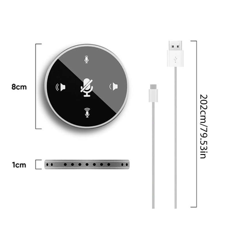 USB Conference Microphone with Speaker, Dual Channel Omnidirectional Speakerphone Computer Mic with 360 ° Voice Pickup