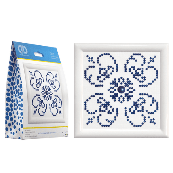 Diamond Dotz Blue on White Kit with Frame Pattern Diamond Painting Kits for Adults - Diamond Art Kits a Relaxing Creative Craft Kit with Dotz Gems 3.5"x3.5"