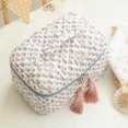 thumbnail image 4 of HUISZJ Floral Makeup Bag, Dustproof Makeup Bag with Zipper, Portable Cosmetic Toiletry Organizer for Work Daily Holiday (Style 2), 4 of 8