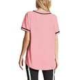 thumbnail image 2 of Hat and Beyond Active Womens Baseball Short Sleeve Full Button Down Jersey, 2 of 5