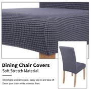 Smiry 2 Pack Chair Covers for Dining Room, Stretch Chair Protector Slipcovers, Dark Grey