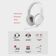 thumbnail image 3 of BAMINI Study Bluetooth 5.3/Wired Headphones – Clear Real-Time Audio Monitoring, 85/94 dB Volume Control, Dual Microphones, 500mAh Battery – Perfect for Online Learning and Travel White, 3 of 7