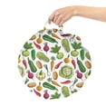 thumbnail image 2 of Vegetables Round Floor Cushion with Handle, Continuous Pattern with Detailed Colored Drawn Delicious Natural Healthy Food, Pillow for Living Room & Dorms, 18" Round, Multicolor, by Ambesonne, 2 of 4