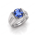 thumbnail image 4 of Shree Jewelrs Original Certified Natural Blue Sapphire (Neelam) Ring - 5.75 Ratti Certified Handcrafted Ring Jupiter Ring, PANCHDHATU Silver Plated Ring for Men and Women, 4 of 5