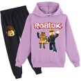 thumbnail image 1 of Suéter de manga larga para niños, ropa ROBLOX, Sudadera con capucha para niños y niñas de mediana edad, pantalones, traje de suéter, 2 piezas, 1 of 4