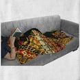 thumbnail image 6 of African Soft Flannel Fleece Throw Blanket, Silhouette of a Indigenous Woman Carrying a Basket on Traditional Patterns, Cozy Plush for Indoor and Outdoor Use, 60" x 80", Multicolor, by Ambesonne, 6 of 6