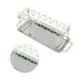 thumbnail image 4 of Chicken Wing Rack, Portable Barbecue Tools Save Space Multifunctional 14 Slot Grill Holder with Tray for Camping for Picnic, 4 of 7
