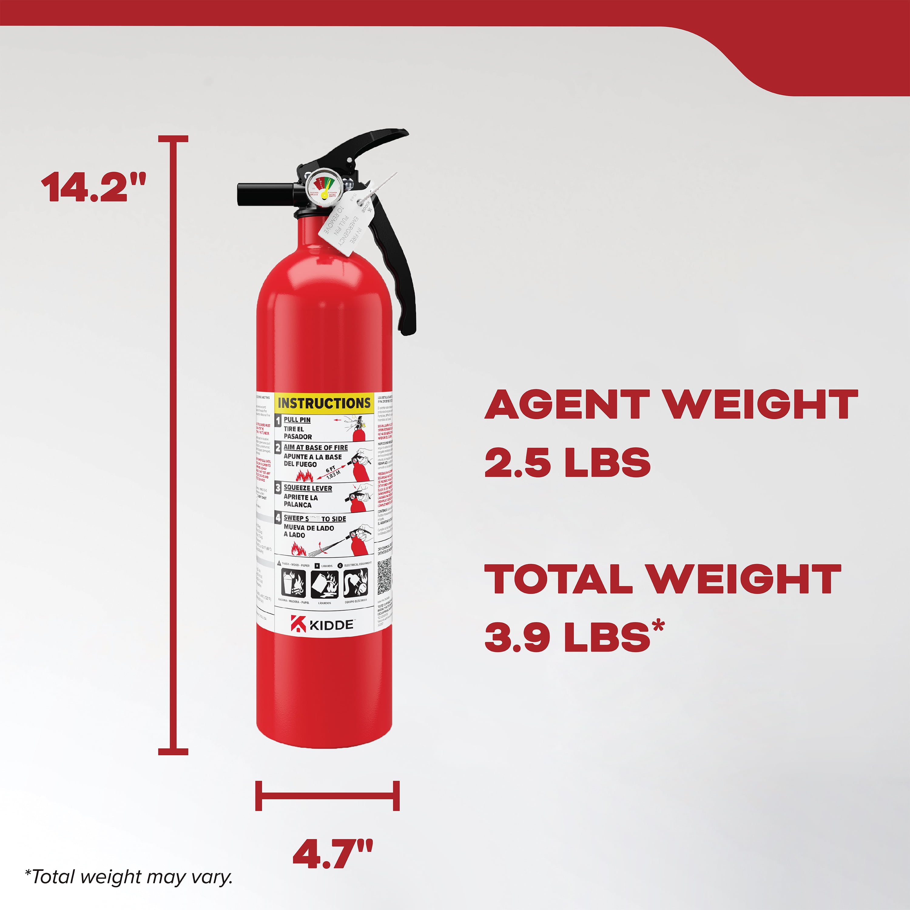 Kidde Multipurpose Home Fire Extinguisher, UL Rated 1-A:10-B:C, Model KD82-110ABC & 711A Kitchen Fire Extinguisher Value Pack